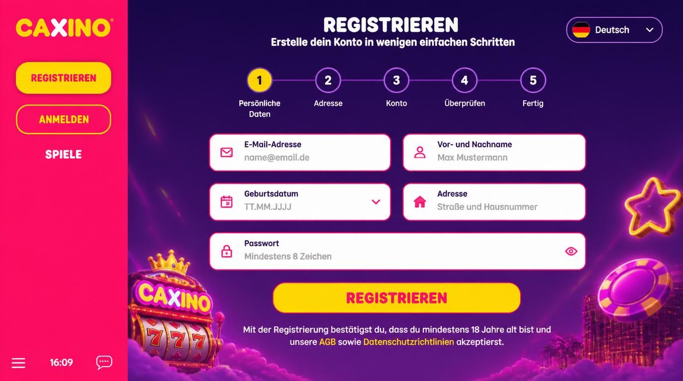 Diskus mit Registrierungsschritten auf deutscher Casino-Webseite