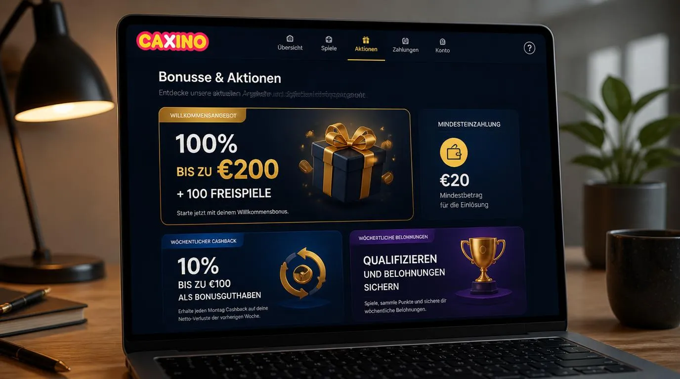 Casino-Bonusübersicht mit 20 € Mindesteinzahlung, Willkommensangebot und wöchentlichen Prämien